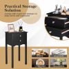 Practical Sturdy Vintage Side End Table with 2 Storage Drawers