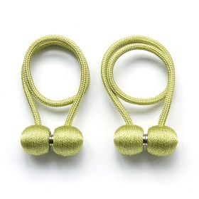2Pcs Magnetic Curtain Ball Rods Accessories Backs Holdbacks Buckle Clips Hook Holder Home Decor Tiebacks Tie Rope Accessory (Color: Green)