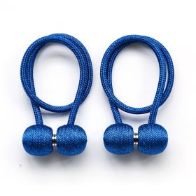 2Pcs Magnetic Curtain Ball Rods Accessories Backs Holdbacks Buckle Clips Hook Holder Home Decor Tiebacks Tie Rope Accessory (Color: royal blue)