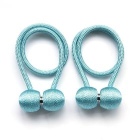 2Pcs Magnetic Curtain Ball Rods Accessories Backs Holdbacks Buckle Clips Hook Holder Home Decor Tiebacks Tie Rope Accessory (Color: Blue)