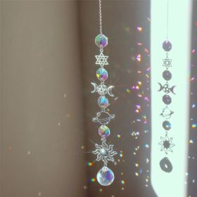 1pc; Colorful Crystals Suncatcher Hanging Sun Catcher with Chain Pendant Ornament Crystal Balls for Window Home Garden Christmas Day Party Weddin (model: Planet Two)