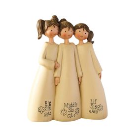 Sisters And Friends Sculpture Decorative Ornaments; Celebrating and Commemorating Friendship; Resin Crafts (Items: Three Sisters Little)