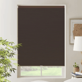 WELLSOURCE Cordless Cellular Shades without Drilling Honeycomb Blinds Blackout for Windows Bedroom, Office Easy to Install Custom Size (Color: Brown, size: CONTACT US)