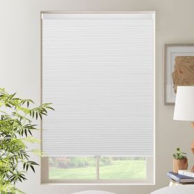 WELLSOURCE Cordless Cellular Shades without Drilling Honeycomb Blinds Blackout for Windows Bedroom, Office Easy to Install Custom Size (Color: White, size: CUSTOM SIZE)