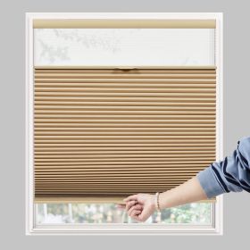WELLSOURCE Day & Night Cellular Shades, Blackout Top-Down Bottom Up Honeycomb Blinds for Windows, Cordless Window Shades with Sheer (Color: Brown, size: CONTACT US)