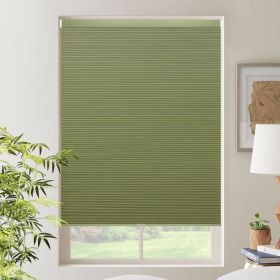WELLSOURCE Cordless Cellular Shades without Drilling Honeycomb Blinds Blackout for Windows Bedroom, Office Easy to Install Custom Size (Color: Green, size: CUSTOM SIZE)