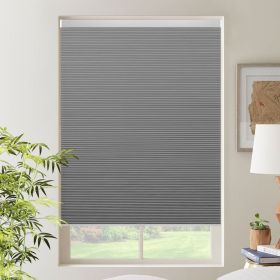 WELLSOURCE Cordless Cellular Shades without Drilling Honeycomb Blinds Blackout for Windows Bedroom, Office Easy to Install Custom Size (Color: Gray, size: CUSTOM SIZE)