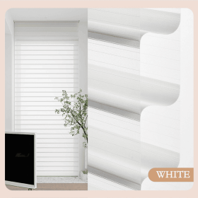 WELLSOURCE Manual 2"Shangri-la shades Non-Blackout Light Filtering for Home, Office, Hotel, Club, Restaurant Custom Made Size (Color: White(Light Filtering), size: CONTACT US)