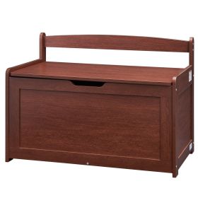VEVOR Wooden Toy Chest for Kids, Toddler Toy Storage Box with Flip-Top Lid and Safety Hinge (Color: Cherry Color)