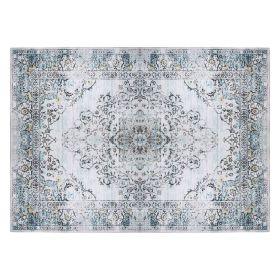 6x9FT Vintage Area Rug Modern Non Slip Carpet Boho Low Pile Soft Rug Waterproof Machine Washable Rug for Living Room Bedroom Kitchen Dining Room Under (Option: AreaRug69FTType1)