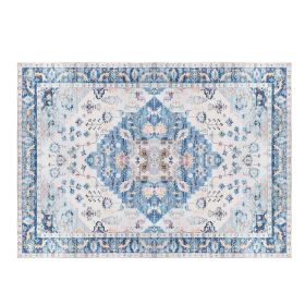 6x9FT Vintage Area Rug Modern Non Slip Carpet Boho Low Pile Soft Rug Waterproof Machine Washable Rug for Living Room Bedroom Kitchen Dining Room Under (Option: AreaRug69FTType2)