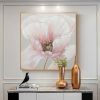 Hand Painted Oil Painting Pink flower Rosebush on Canvas Living Room Hallway Bedroom Luxurious Decorative Painting