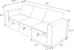 Lively lodge Modular 3-Seat Sofa with Wooden Frame and Pull-Out Bed,  Convertible Sectional Sofa for Living Room, Available in Black, White