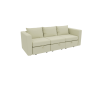 Lively lodge Modular 3-Seat Sofa with Wooden Frame and Pull-Out Bed,  Convertible Sectional Sofa for Living Room, Available in Black, White