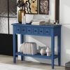 Rustic Console Table with Open Shelf,Rubber Wood Legs,Ideal for Entryways,Living Rooms,and Hallways