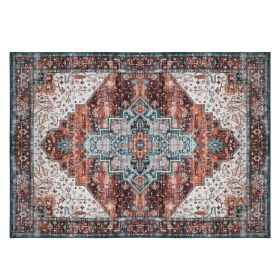 Vintage Area Rug Modern Non Slip Carpet Boho Low Pile Soft Rug Waterproof Machine Washable Rug for Living Room Bedroom Kitchen Dining Room Under Table (Color: Type 3, size: 6_9ft)