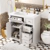 36'' Bathroom Vanity with Resin Sink Combo, Solid Wood Frame Bathroom Storage Cabinet, Freestanding Vanity Set with 3 Drawers& Adjustable Shelf