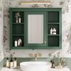 35'' x 27.5'' Medicine Cabinet, Wall Mounted Bathroom Storage Cabinet, Modern Bathroom Wall Cabinet with Mirror
