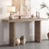 Uniquely Designed Oak Veneer Console Table with Distinctive Side Shapes, Suitable for Entryway, Hallway, Living Room, Foyer, Corridor