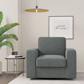 The modern-style single sofa chair can rotate 360 degrees with a spring-supported seat surface to enhance your sitting experience and adapt to your li (Color: Grey)
