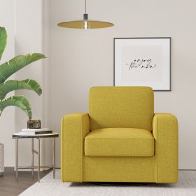 The modern-style single sofa chair can rotate 360 degrees with a spring-supported seat surface to enhance your sitting experience and adapt to your li (Color: Yellow)