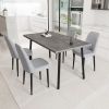 55.12-70.87" expandable rectangular dining table that can accommodate 4-6 people, equipped with 4 PU fabric thick padded dining chairs