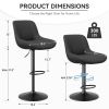 Bar Stools Set of 2, Kitchen Swivel Counter Barstool Adjustable Height Island Bar Chairs Modern Stools