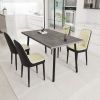 55.12-70.87" expandable rectangular dining table that can accommodate 4-6 people, equipped with 4 PU fabric thick padded dining chairs