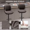 Bar Stools Set of 2, Kitchen Swivel Counter Barstool Adjustable Height Island Bar Chairs Modern Stools