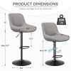 Bar Stools Set of 2, Kitchen Swivel Counter Barstool Adjustable Height Island Bar Chairs Modern Stools